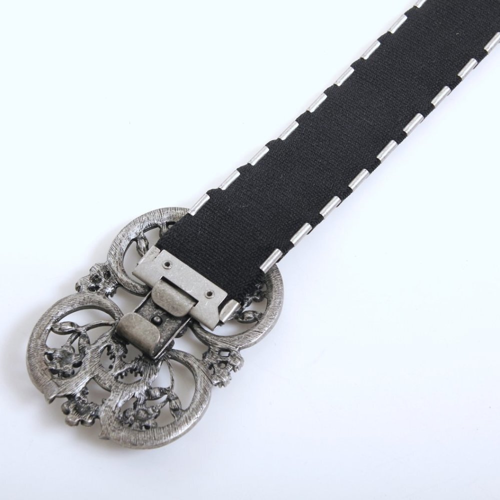 NWOT Silver Metal Scales Belt with Rhinestone Buckle‎ - Picture 3 of 10